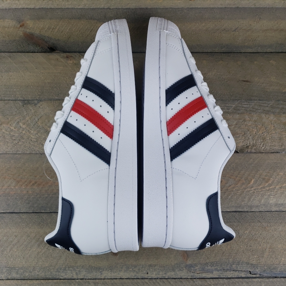 adidas Superstar Originals Men's Shoes White/Red/Dark Navy Shell Toe - Picture 7 of 10